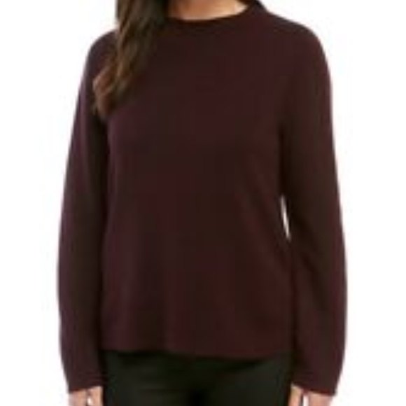 298.00 NWT EILEEN FISHER XS SILK BLEND FUNNEL NECK TOP/SWEATER CASIS - Picture 5 of 9